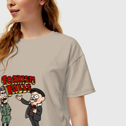 Футболка оверсайз женская Падение царизма, цвет: миндальный — фото 2