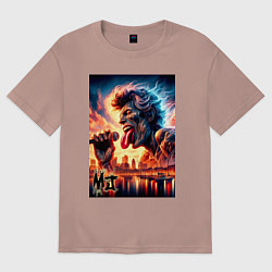 Футболка оверсайз женская Mick Jagger - legend, цвет: пыльно-розовый