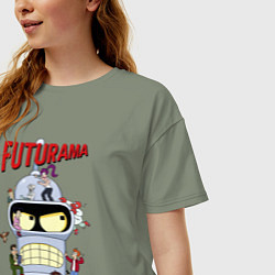 Футболка оверсайз женская Futurama all, цвет: авокадо — фото 2