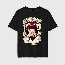 Женская футболка оверсайз Криминальное чтиво - Мия Уоллес