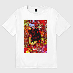 Женская футболка оверсайз Счастливые лесные друзья - мясо