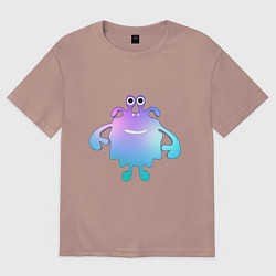 Женская футболка оверсайз Monster cartoon blue purple