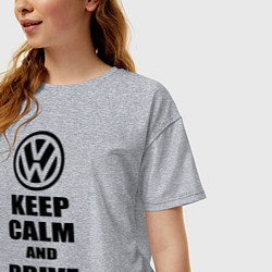 Футболка оверсайз женская Keep Calm & Drive VW, цвет: меланж — фото 2