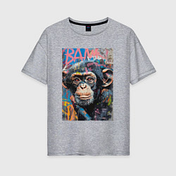 Женская футболка оверсайз Graffiti monkey