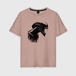 Женская футболка оверсайз Мощный ксеноморф