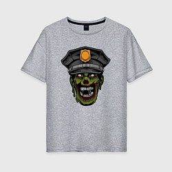 Женская футболка оверсайз Зомби полицейский