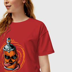 Футболка оверсайз женская Graffiti smile, цвет: красный — фото 2