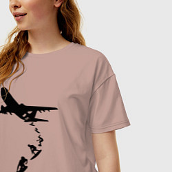 Футболка оверсайз женская Surfer plane, цвет: пыльно-розовый — фото 2