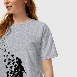 Футболка оверсайз женская Птицы мира, цвет: меланж — фото 2
