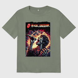 Женская футболка оверсайз Rolling Stones singer Mick Jagger