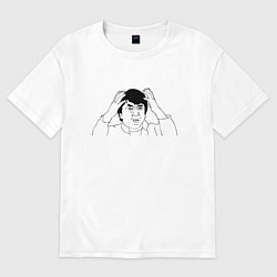 Женская футболка оверсайз Джеки Чан мем