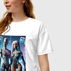 Футболка оверсайз женская Barbie and Ken - cyber fantasy, цвет: белый — фото 2