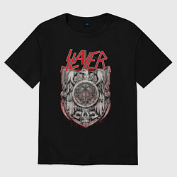 Футболка оверсайз женская Slayer rock band, цвет: черный