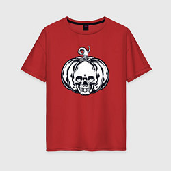 Футболка оверсайз женская Dead pumpkin, цвет: красный
