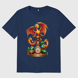 Женская футболка оверсайз Весы в тени дракона