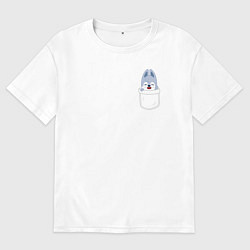 Женская футболка оверсайз Wolf Chan in pocket