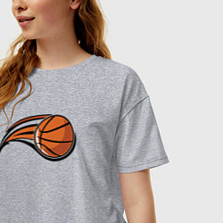 Футболка оверсайз женская Basketball shot, цвет: меланж — фото 2