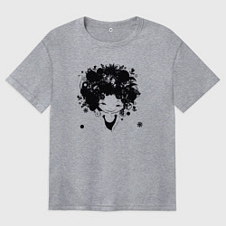 Женская футболка оверсайз Девочка весна