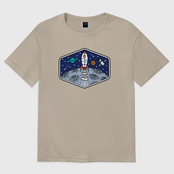 Женская футболка оверсайз Полёт к луне