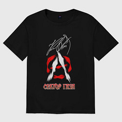 Женская футболка оверсайз Сектор газа анархия красно-белый цвет