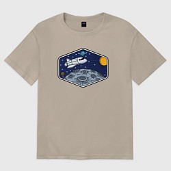Женская футболка оверсайз Лунный шаттл