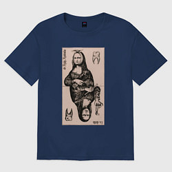 Женская футболка оверсайз Мона Лиза у стоматолога