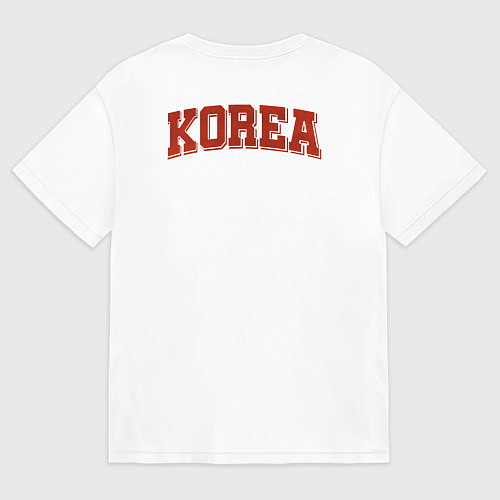 Женская футболка оверсайз North Korean symbol / Белый – фото 2