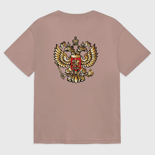 Женская футболка оверсайз Герб россии: кто посеет зло в сердце своем тот лох / Пыльно-розовый – фото 2