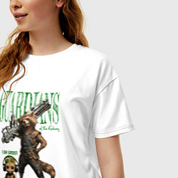 Футболка оверсайз женская Малыш грут и енот ракета из стражи галактики, цвет: белый — фото 2