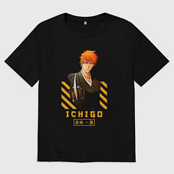 Футболка оверсайз женская Блич Ichigo, цвет: черный