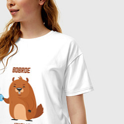 Футболка оверсайз женская Bobrое kurwa, цвет: белый — фото 2