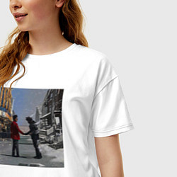 Футболка оверсайз женская The Weeknd рукопожатие, цвет: белый — фото 2