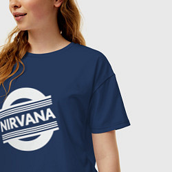 Футболка оверсайз женская Rock Nirvana, цвет: тёмно-синий — фото 2