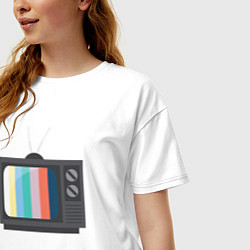 Футболка оверсайз женская Old television, цвет: белый — фото 2