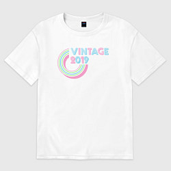 Футболка оверсайз женская Винтаж 2019, цвет: белый