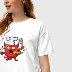 Футболка оверсайз женская Дьяволёнок шеф, цвет: белый — фото 2