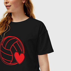 Футболка оверсайз женская Volley love, цвет: черный — фото 2
