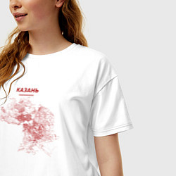 Футболка оверсайз женская Карта Казань красная, цвет: белый — фото 2