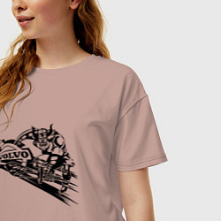 Футболка оверсайз женская Volvo викинг, цвет: пыльно-розовый — фото 2