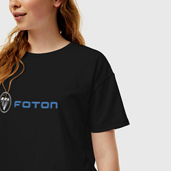 Футболка оверсайз женская Foton, цвет: черный — фото 2