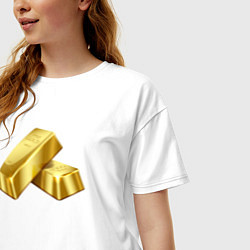 Футболка оверсайз женская Два слитка золота, цвет: белый — фото 2