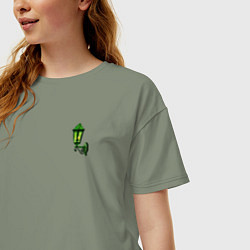 Футболка оверсайз женская Зелёный уличный фонарь, цвет: авокадо — фото 2