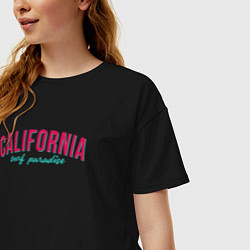 Футболка оверсайз женская California surf paradise, цвет: черный — фото 2