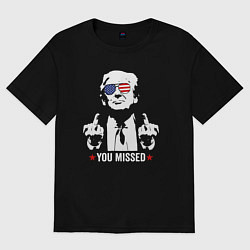 Женская футболка оверсайз Trump you missed