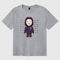 Футболка оверсайз женская Anonymous gamer, цвет: меланж