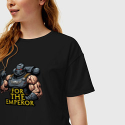 Футболка оверсайз женская За императора Warhammer 40k, цвет: черный — фото 2