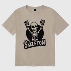 Футболка оверсайз женская Skeleton с поднятыми руками, цвет: миндальный