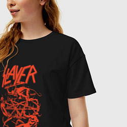 Футболка оверсайз женская Slayer Demon Skull, цвет: черный — фото 2