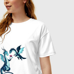 Футболка оверсайз женская Драконья романтика, цвет: белый — фото 2
