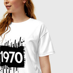 Футболка оверсайз женская Чёрная краска 1970, цвет: белый — фото 2
